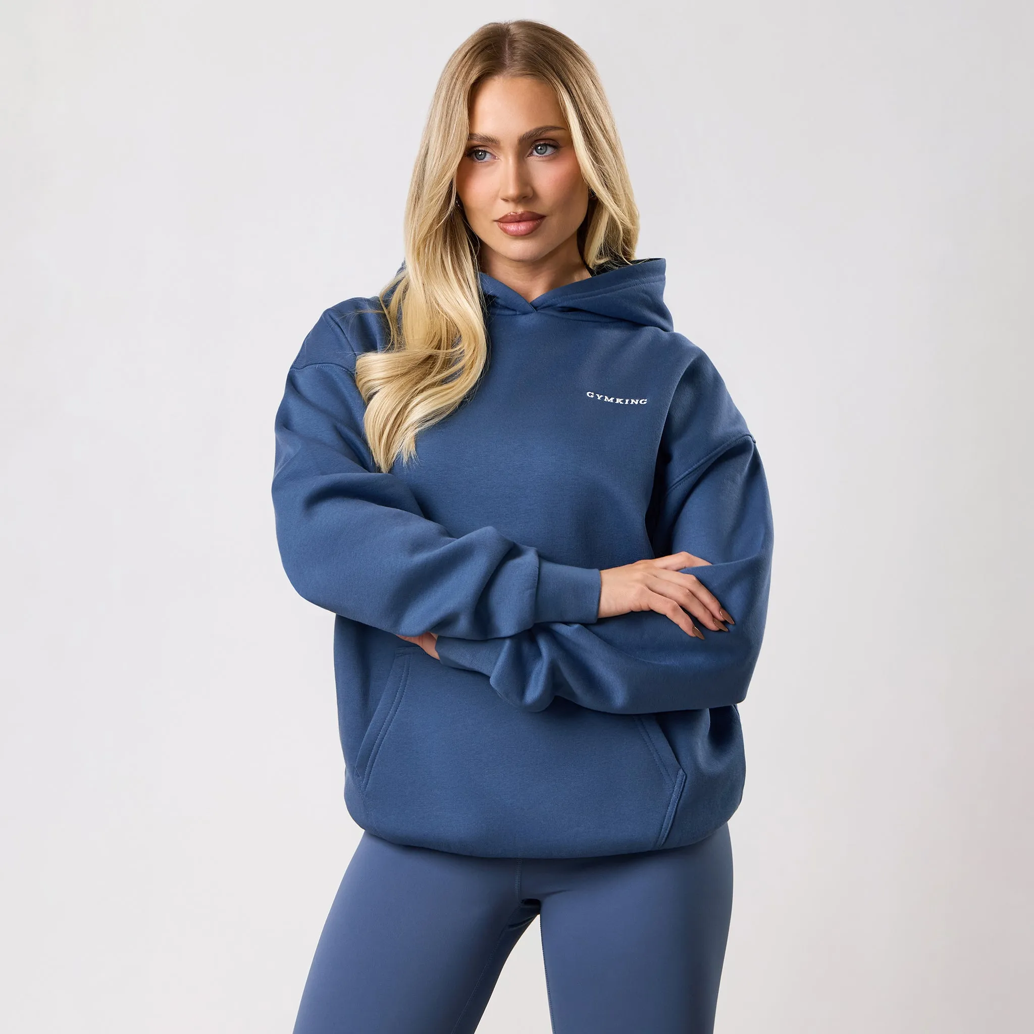 Gym King 365 Relaxed Fit Fleece Hood - Slate Blue sold by The Gym King product image thumbnail 2