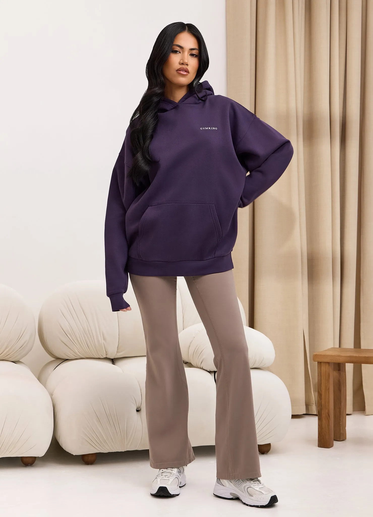 Gym King 365 Relaxed Fit Fleece Hoodie - Aubergine sold by The Gym King product image thumbnail 3