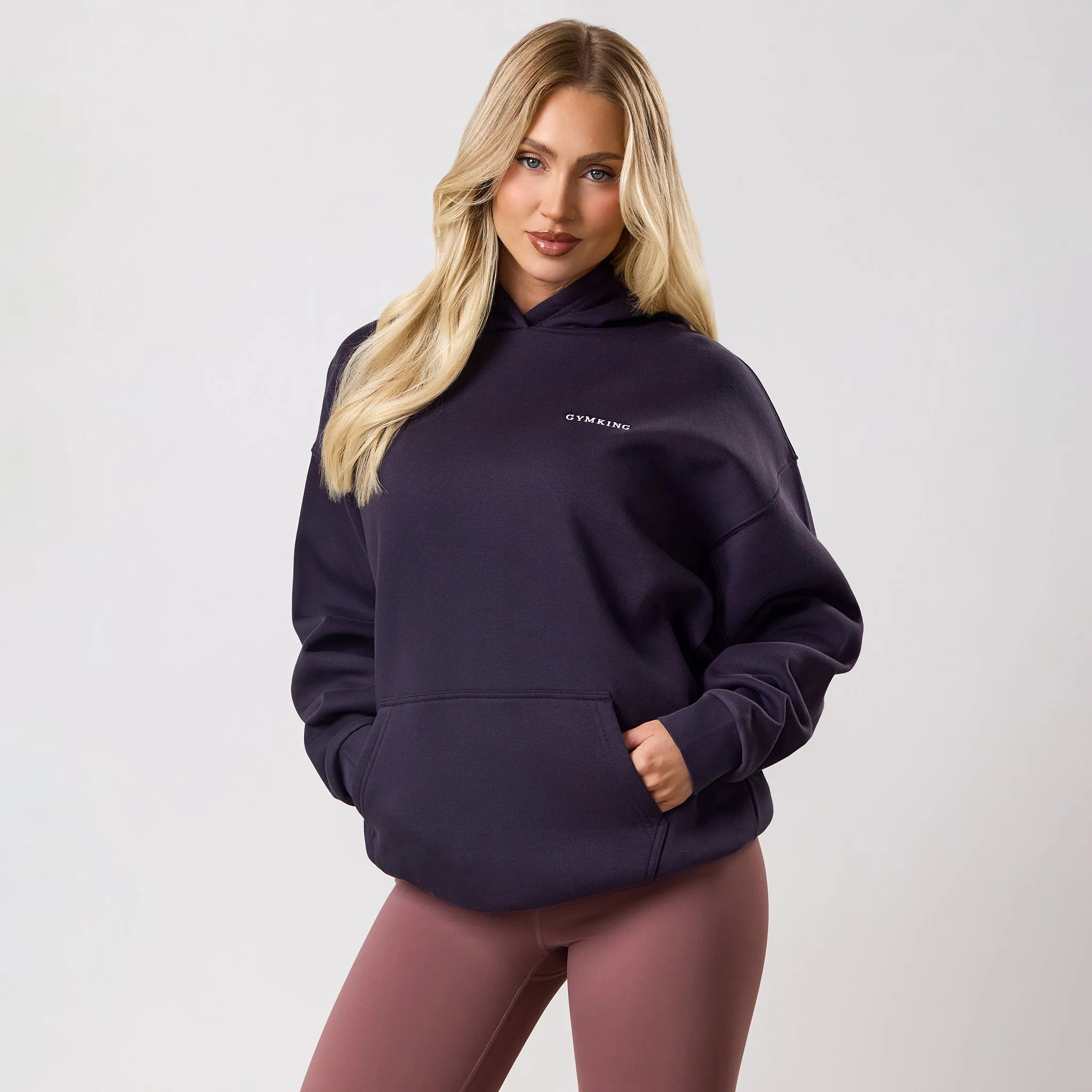 Gym King 365 Relaxed Fit Fleece Hoodie - Aubergine sold by The Gym King product image thumbnail 2