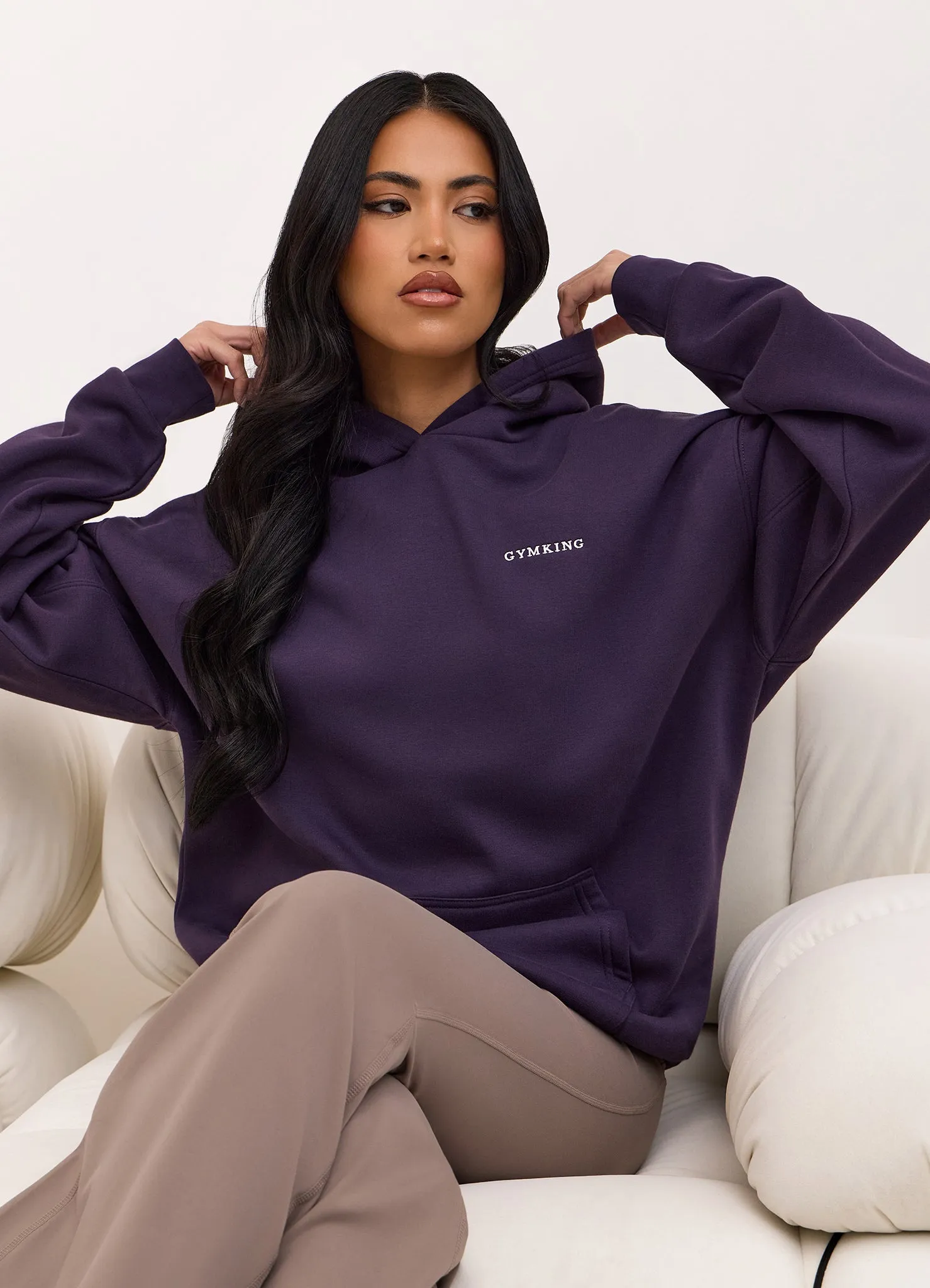 Gym King 365 Relaxed Fit Fleece Hoodie - Aubergine sold by The Gym King product image thumbnail 4