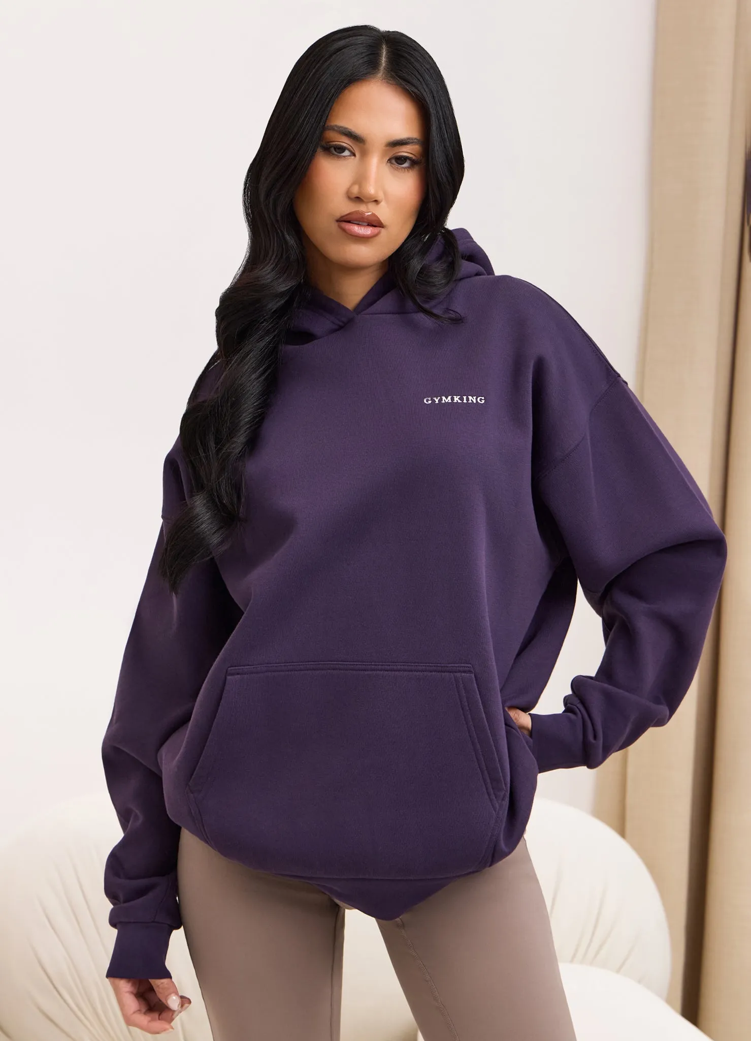 Gym King 365 Relaxed Fit Fleece Hoodie - Aubergine sold by The Gym King product image thumbnail 5