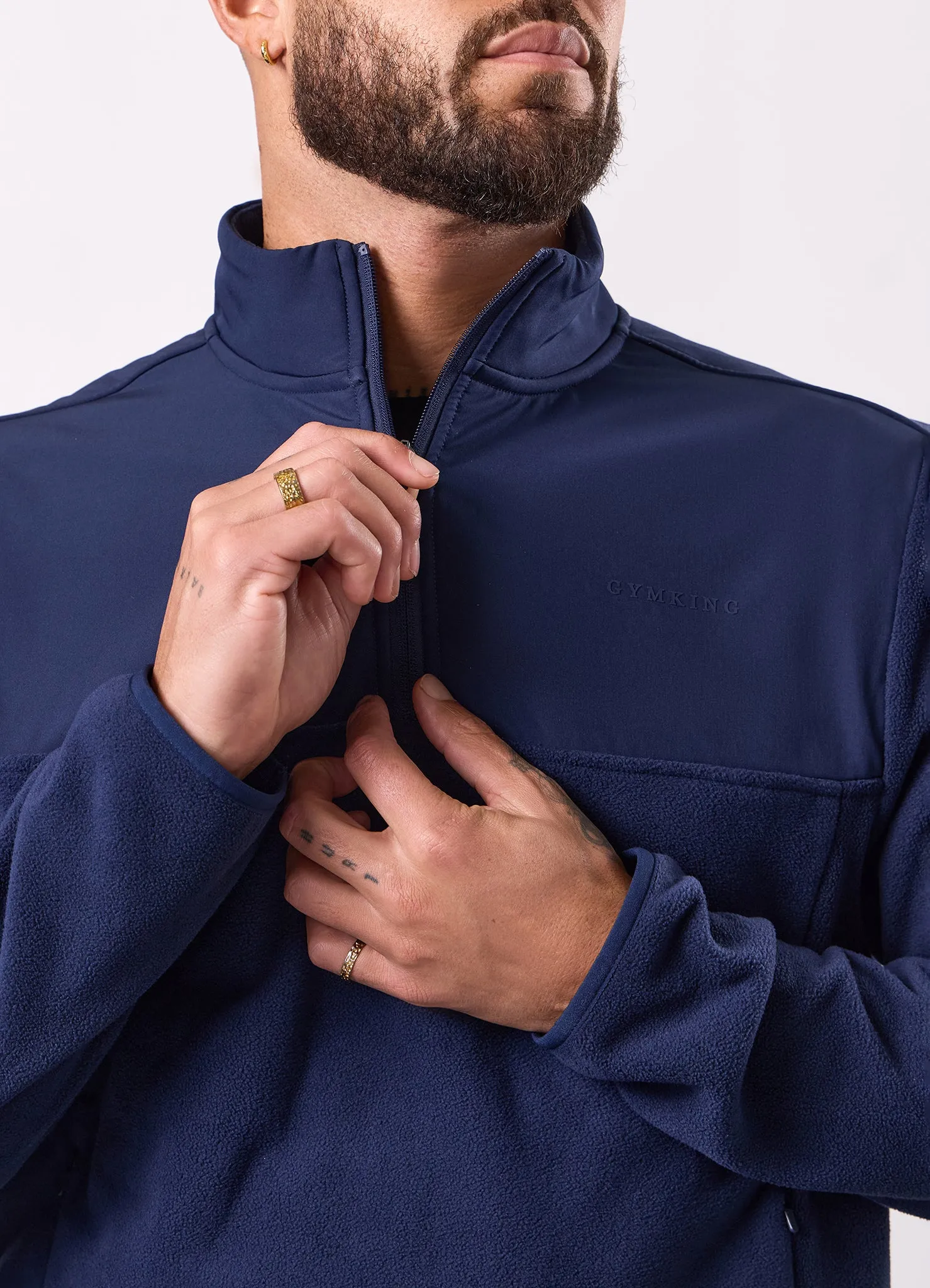 Gym King Linear 1/4 Zip Polar Fleece - Navy sold by The Gym King product image thumbnail 4