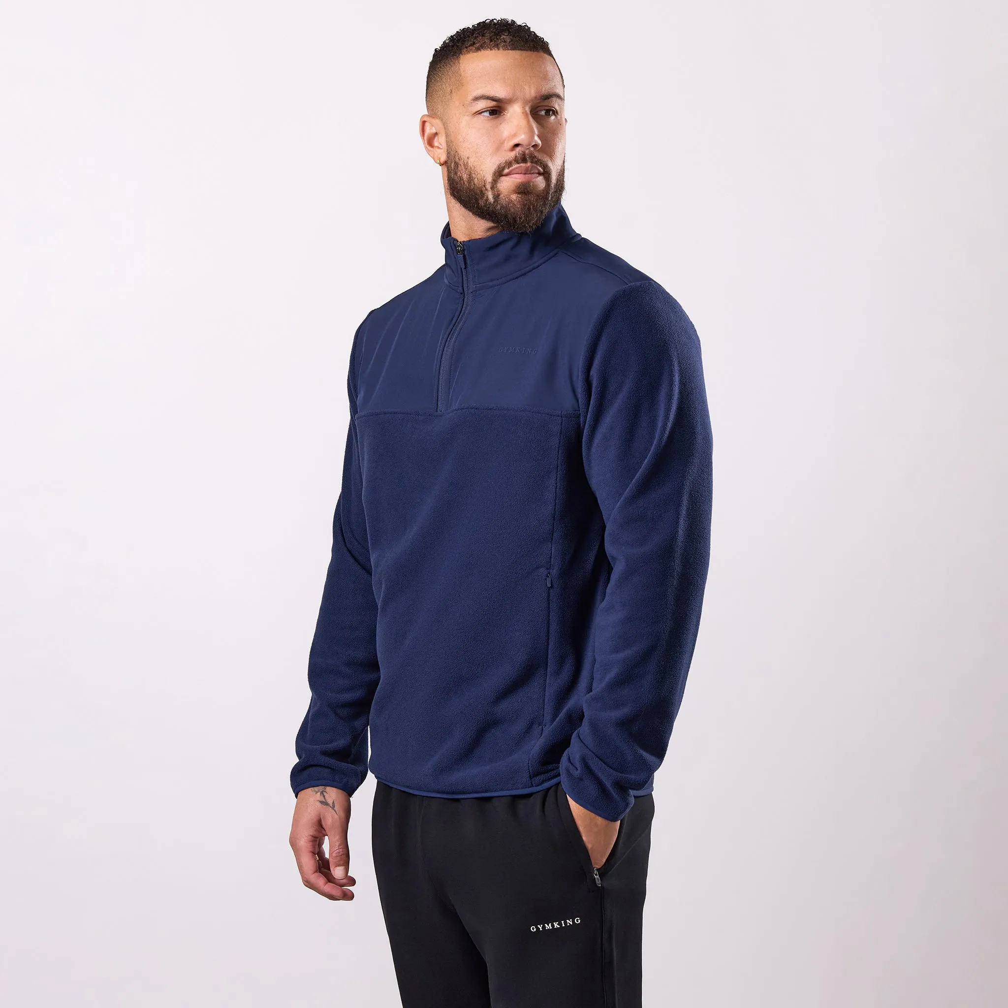 Gym King Linear 1/4 Zip Polar Fleece - Navy sold by The Gym King product image thumbnail 2
