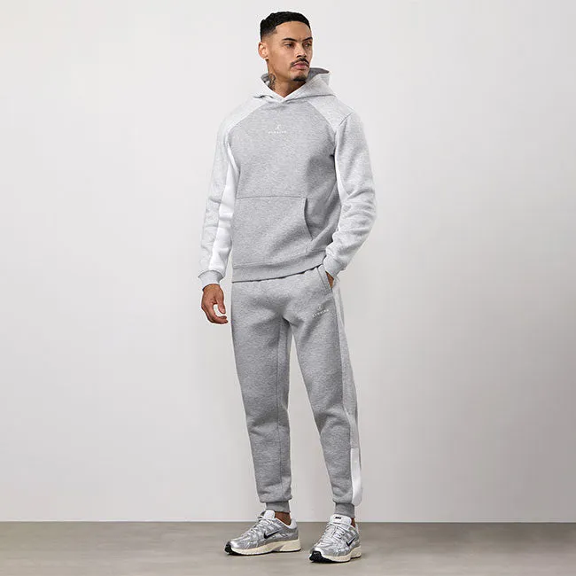 Gym King Power Fleece Hood Tracksuit - Light Grey/Snow Marl/White sold by The Gym King product image thumbnail 2