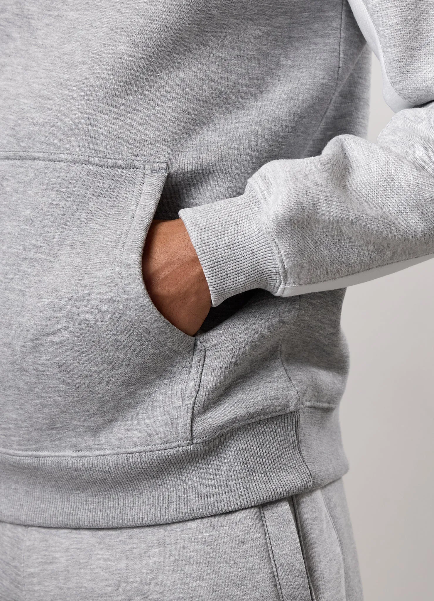 Gym King Power Colour Block Fleece Hood - Light Grey/Snow Marl/White sold by The Gym King product image thumbnail 5