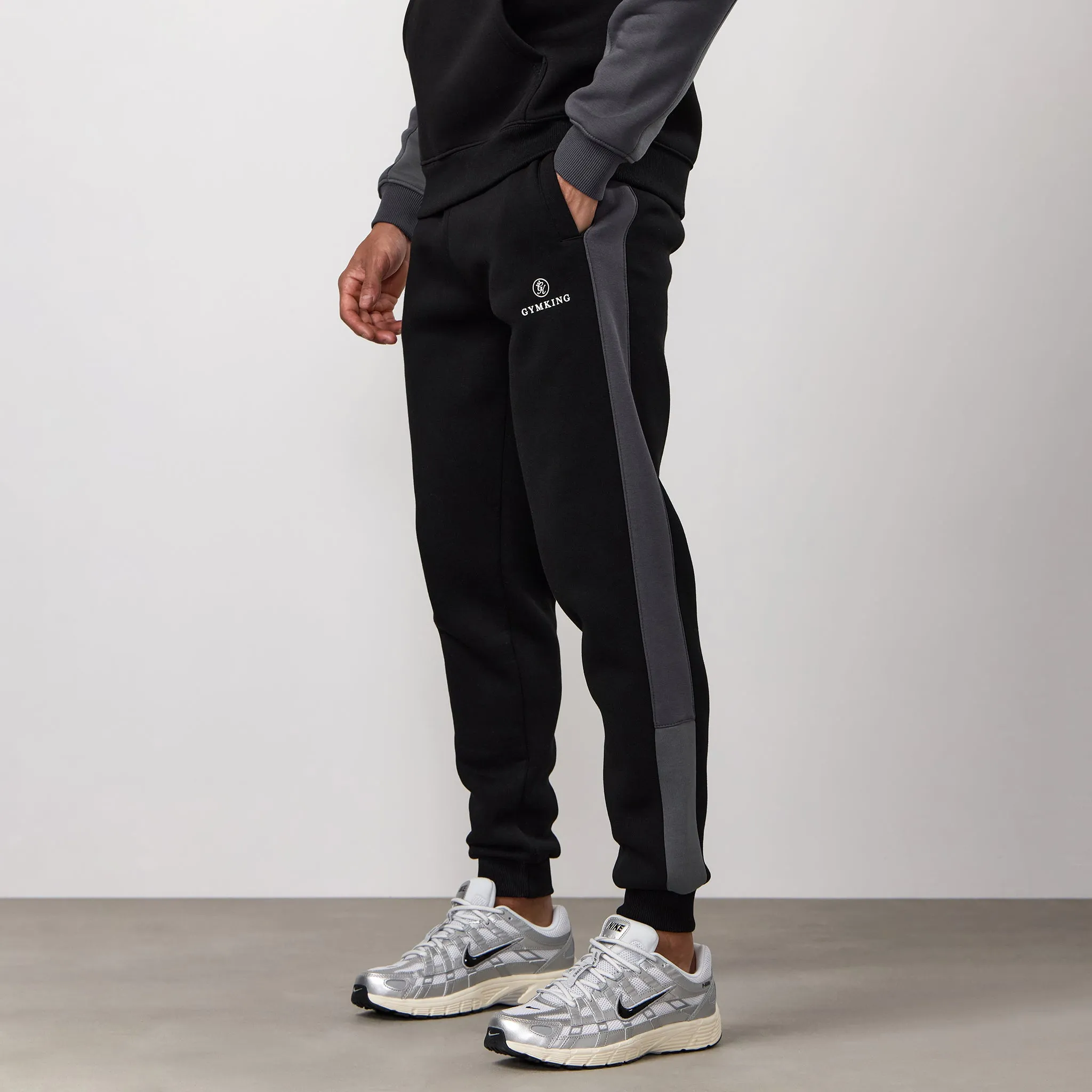 Gym King Power Colour Block Fleece Jogger - Black/Graphite/Gunmetal Grey sold by The Gym King product image thumbnail 2