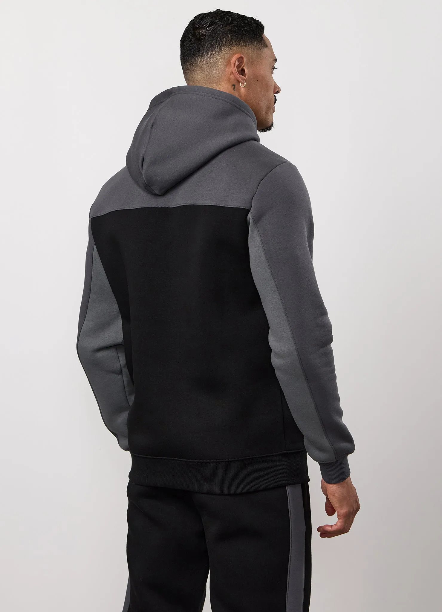 Gym King Power Colour Block Fleece Hood - Black/Graphite/Gunmetal Grey sold by The Gym King product image thumbnail 3