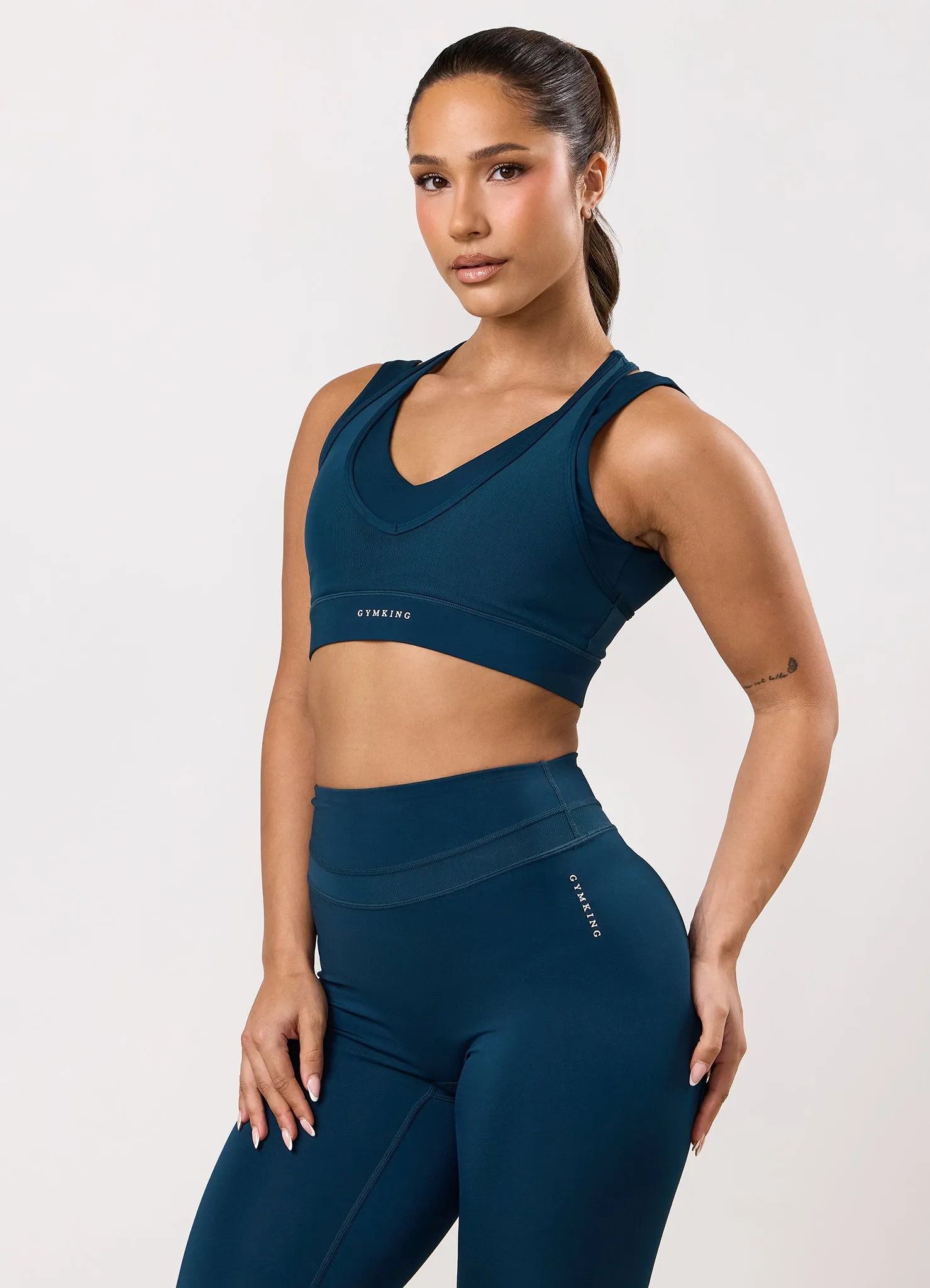 Gym King Dynamic Mesh Medium Support Bra - Oil Blue sold by The Gym King