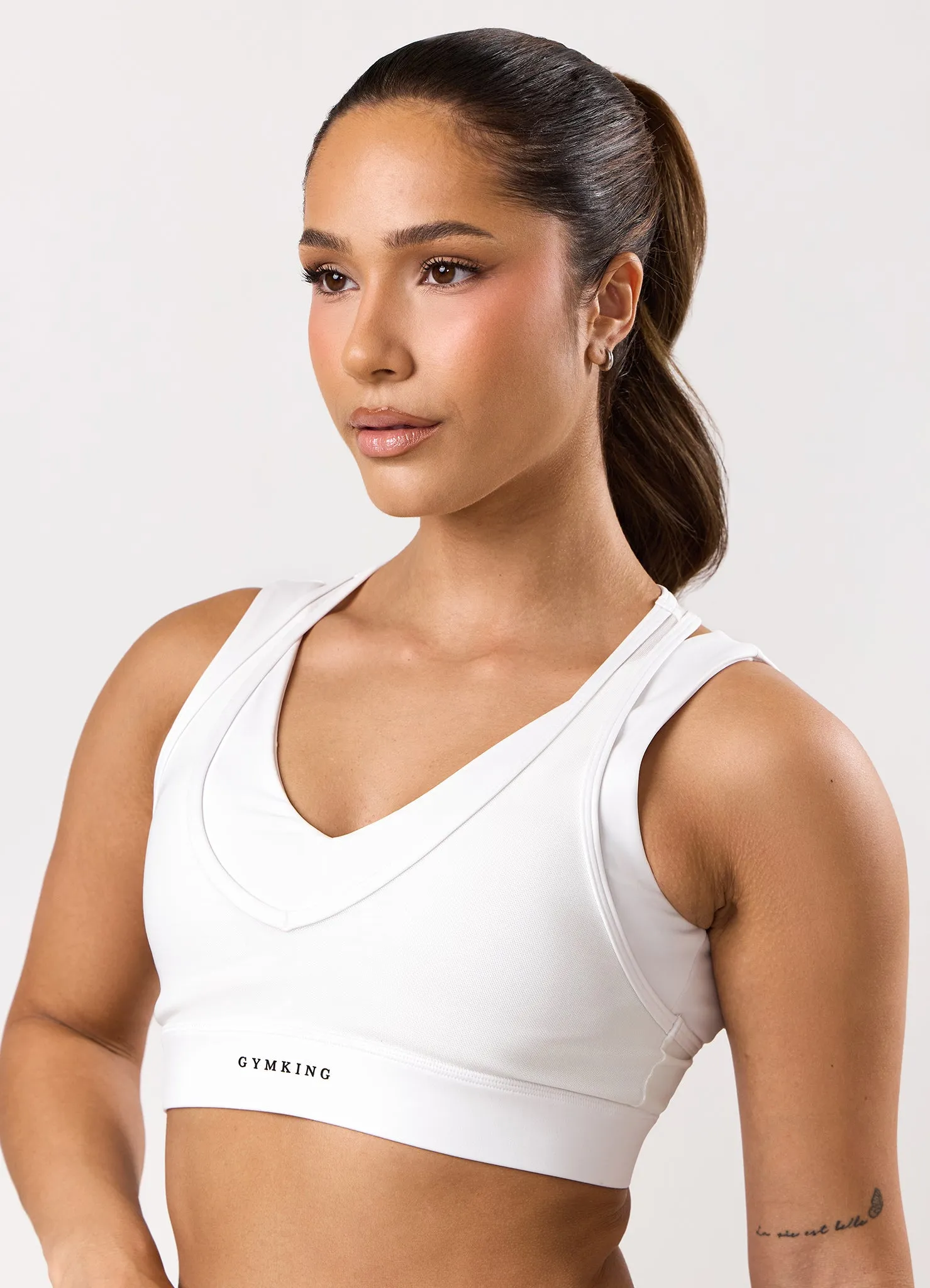 Gym King Dynamic Mesh Medium Support Bra - White sold by The Gym King product image thumbnail 5