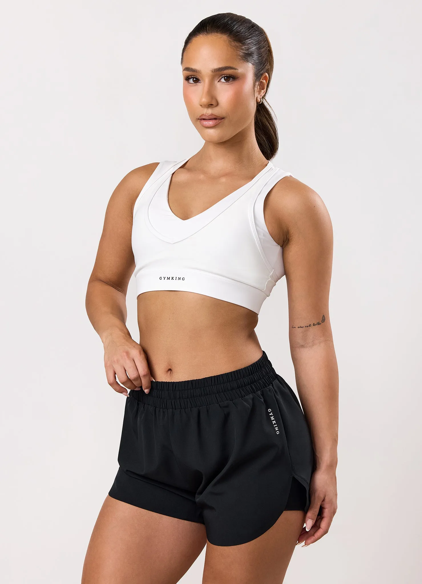 Gym King Dynamic Mesh Medium Support Bra - White sold by The Gym King