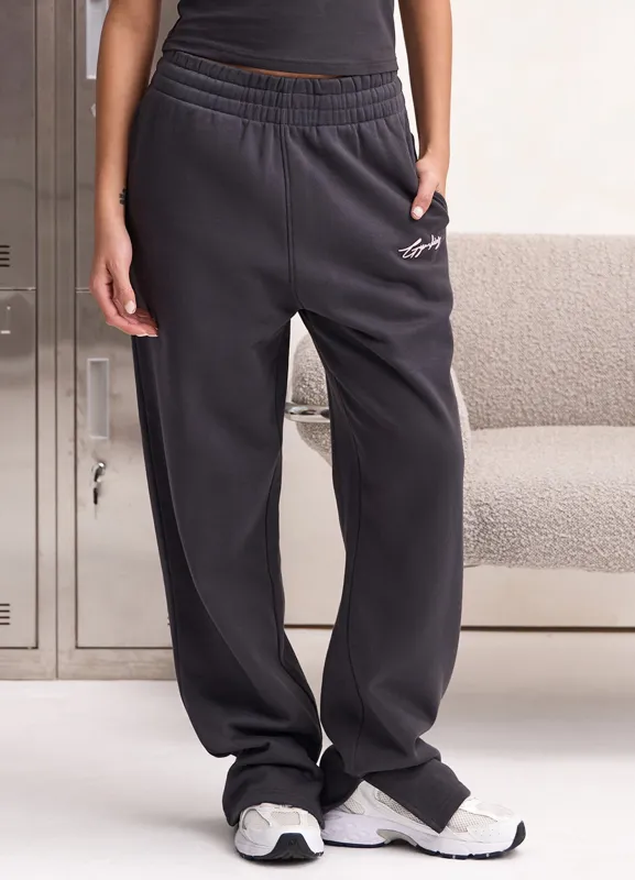 Gym King Script Mindset Straight Leg Jogger - Dark Pewter made by The Gym King