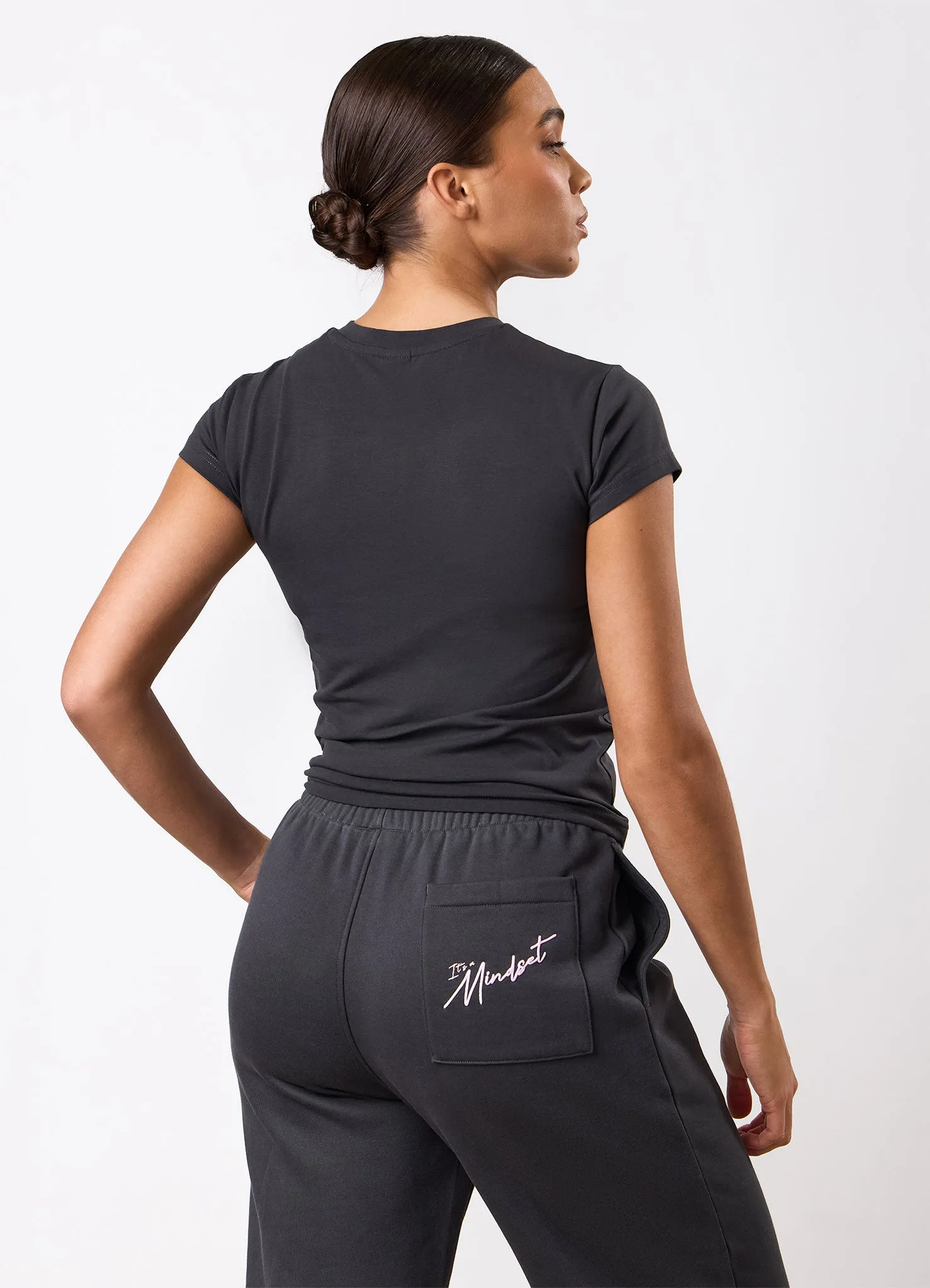 Gym King Script Mindset Jersey Tee - Dark Pewter sold by The Gym King product image thumbnail 5