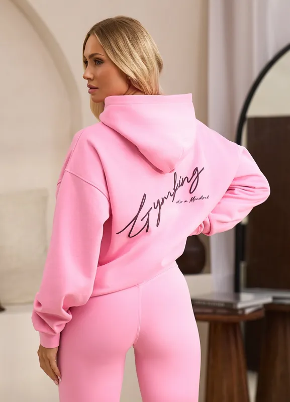 Gym King Script Mindset Hood - Candy Pink sold by The Gym King