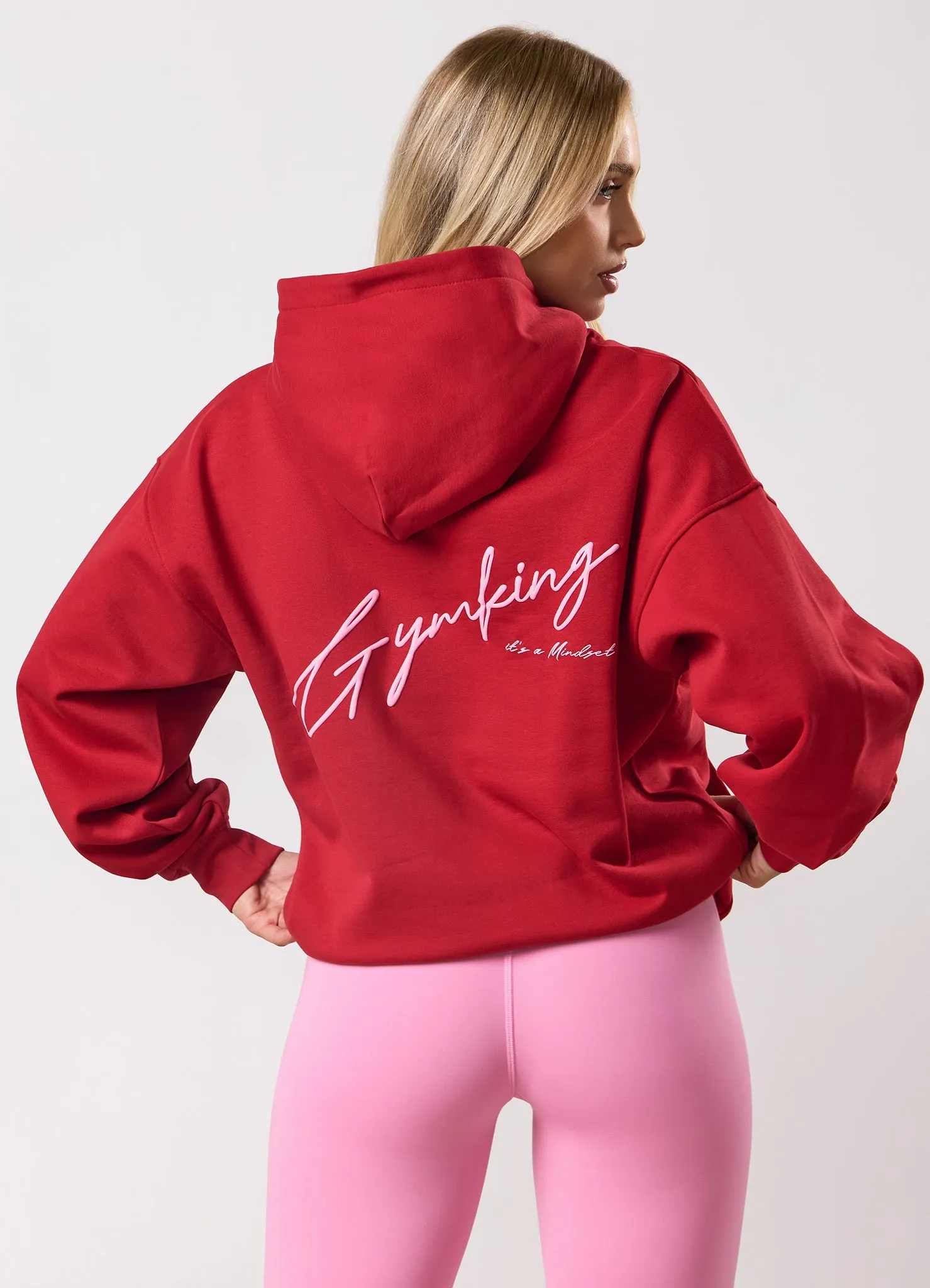 Gym King Script Mindset Hood - Scarlet Red sold by The Gym King