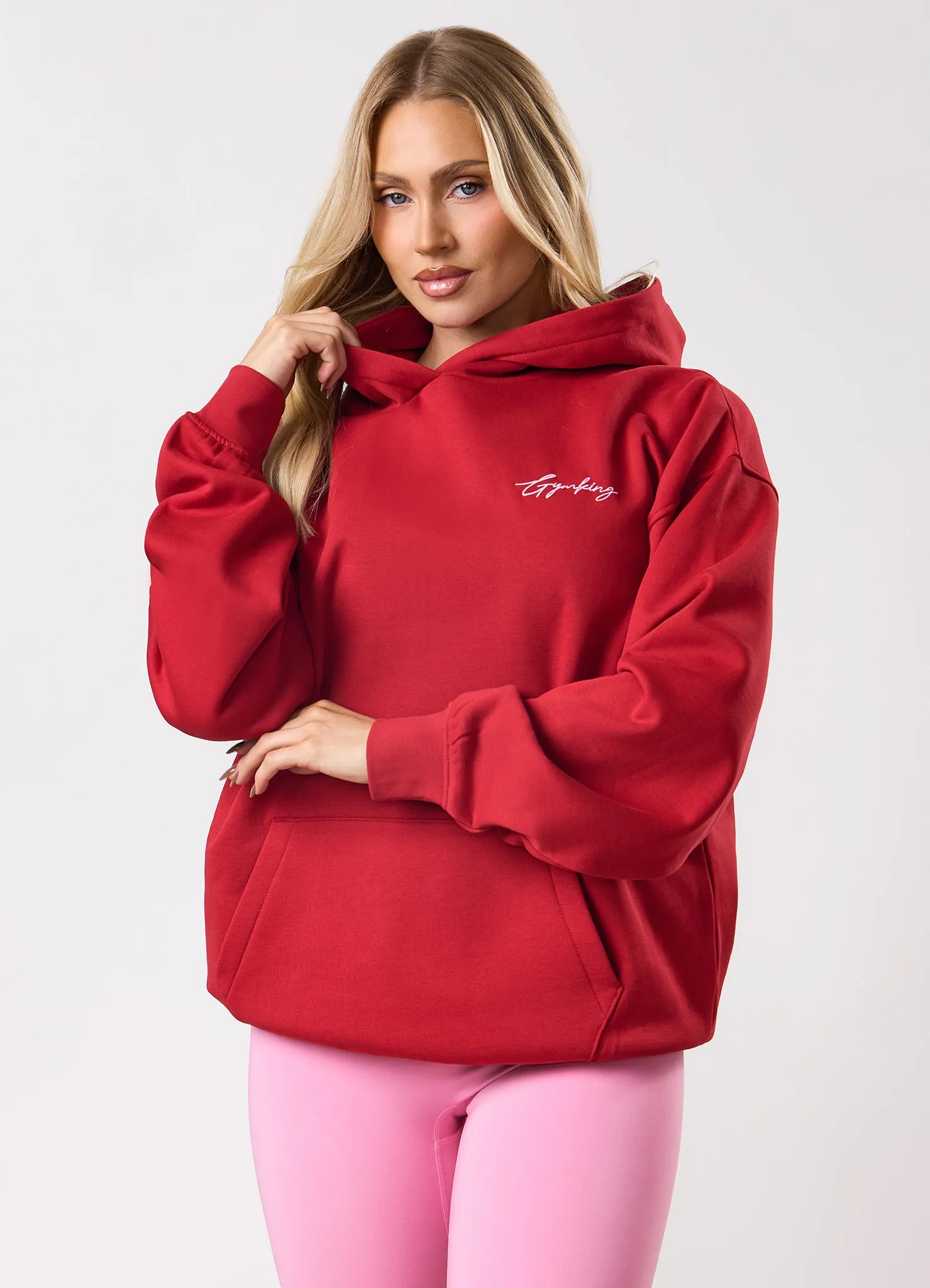 Gym King Script Mindset Hood - Scarlet Red sold by The Gym King product image thumbnail 5
