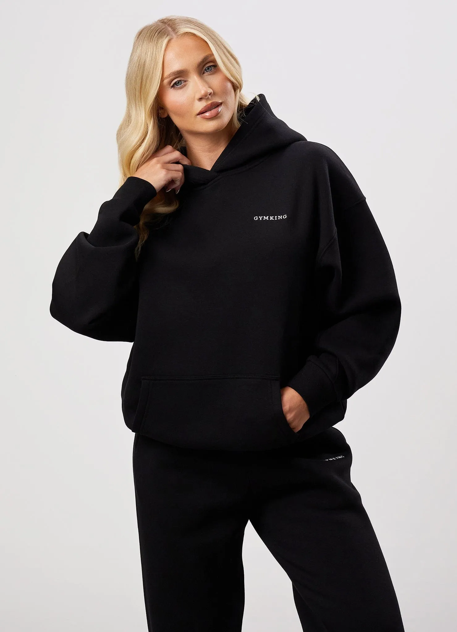 Gym King 365 Relaxed Fit Fleece Hood - Black sold by The Gym King