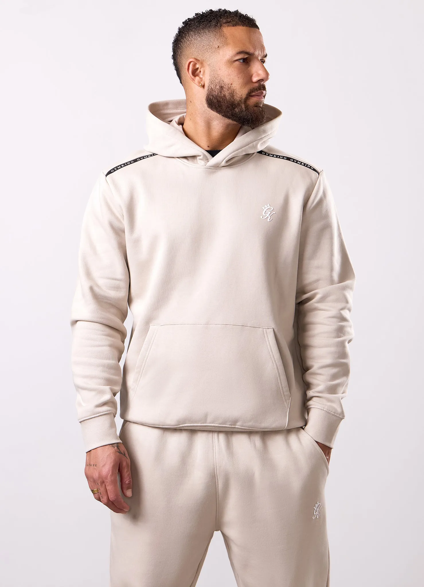 Gym King Taped Fleece Tracksuit - Light Stone sold by The Gym King product image thumbnail 3