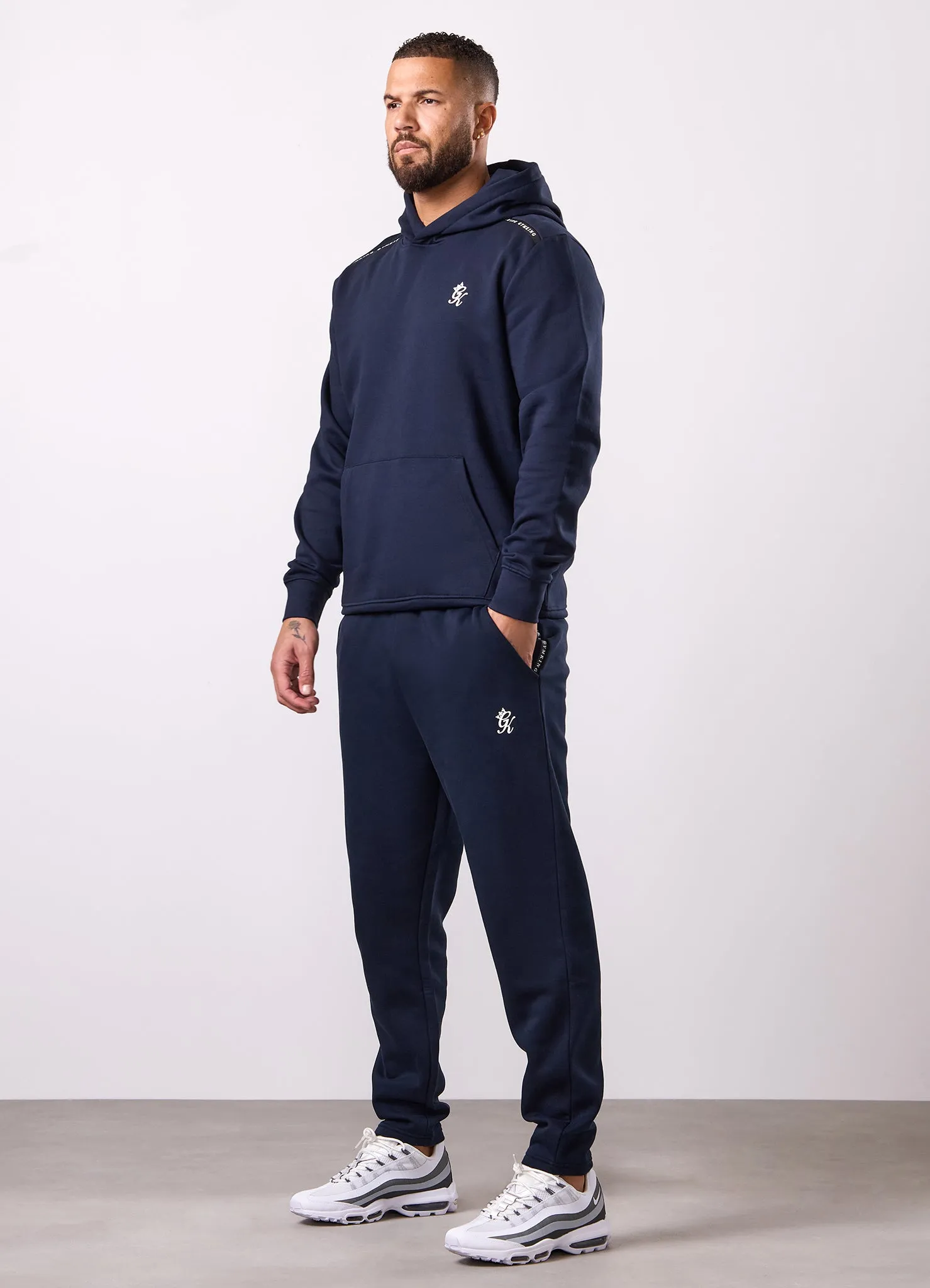 Gym King Taped Fleece Tracksuit - Navy sold by The Gym King