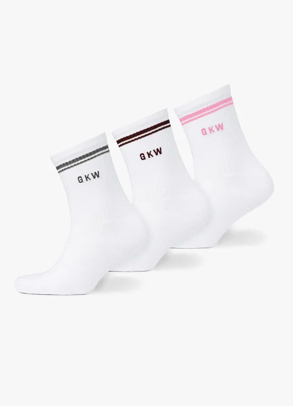 GKW Tipping Sock (3PK) - Candy Pink/Dark Cherry/Dark Pewter made by The Gym King