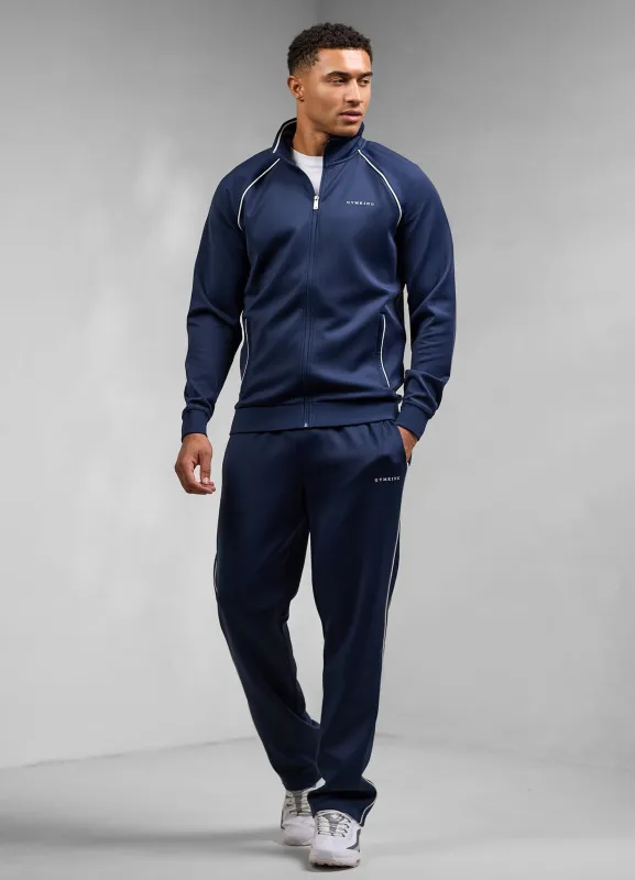 Gym King Core Piped Full Zip Tracksuit - Navy sold by The Gym King