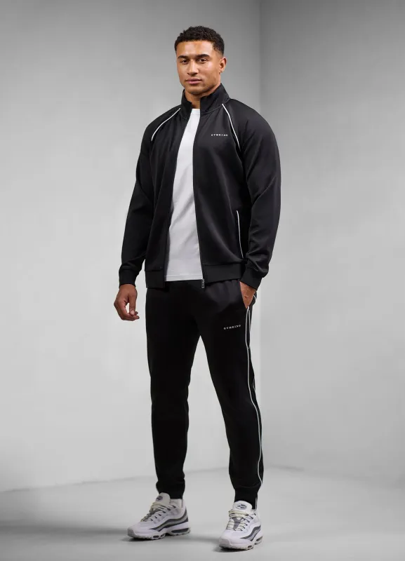 Gym King Core Piped Full Zip Tracksuit - Black sold by The Gym King