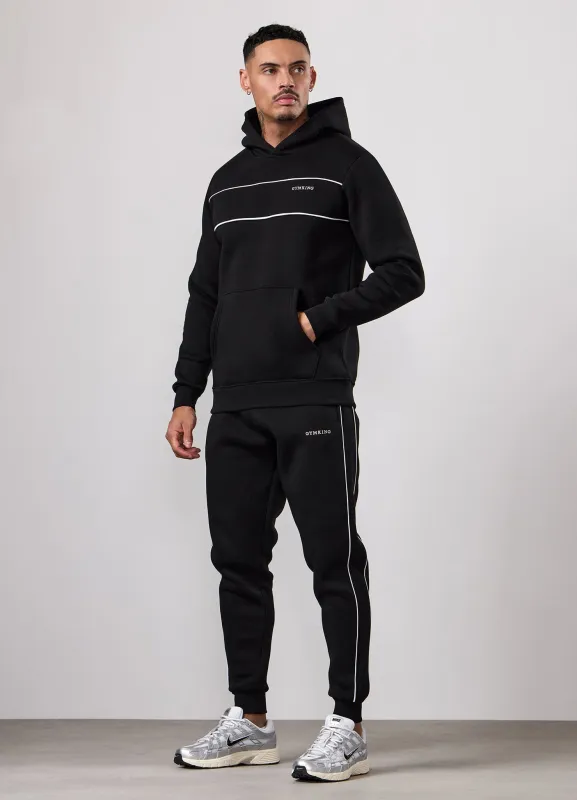 Gym King Core Piped Fleece Hood Tracksuit - Black sold by The Gym King