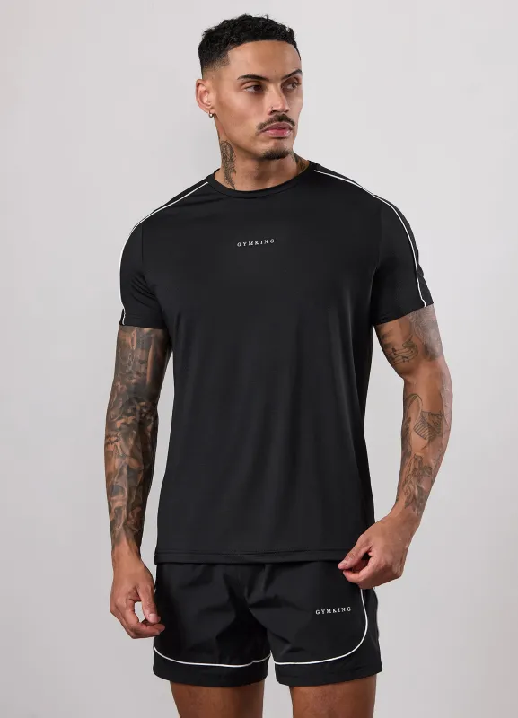 Gym King Core Piped Tee - Black made by The Gym King