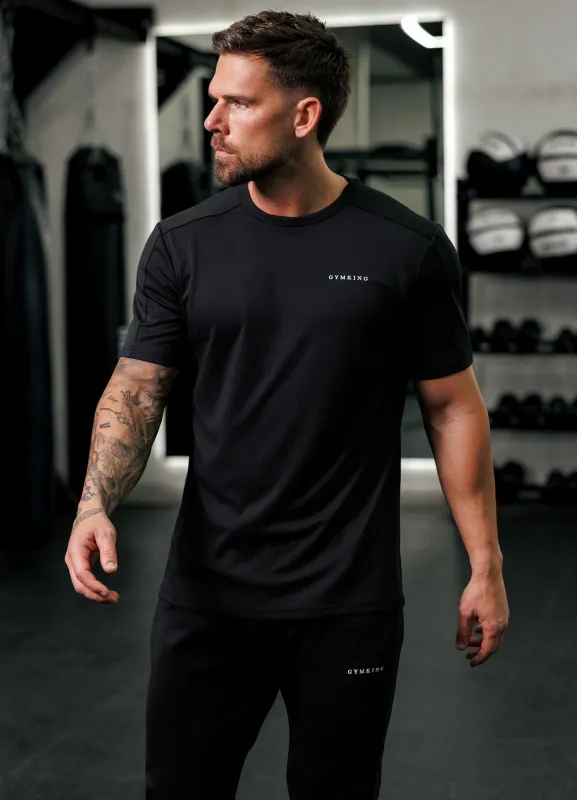 Gym King Core Plus Panel Tee - Black made by The Gym King