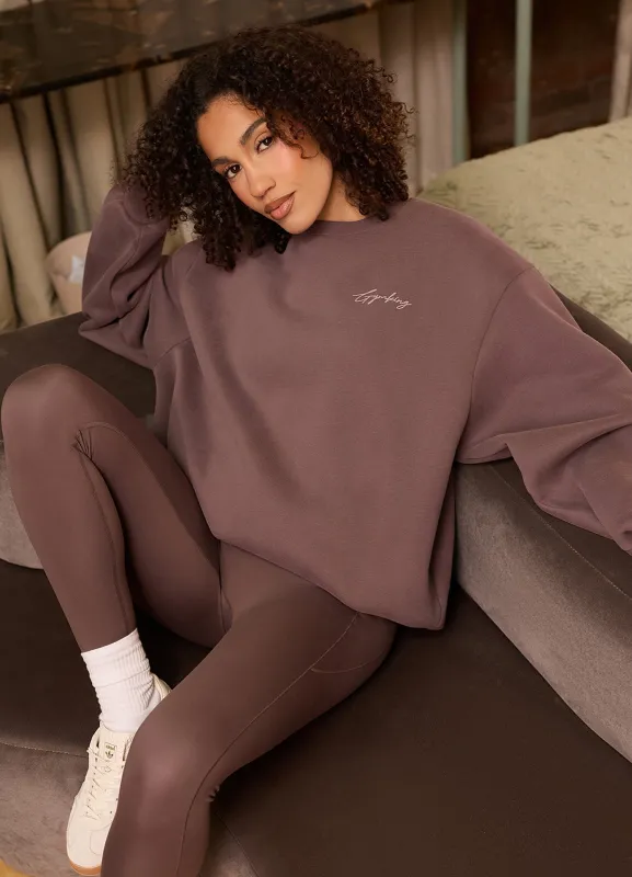 Gym King Poise Relaxed Fit Crew - Deep Mocha sold by The Gym King