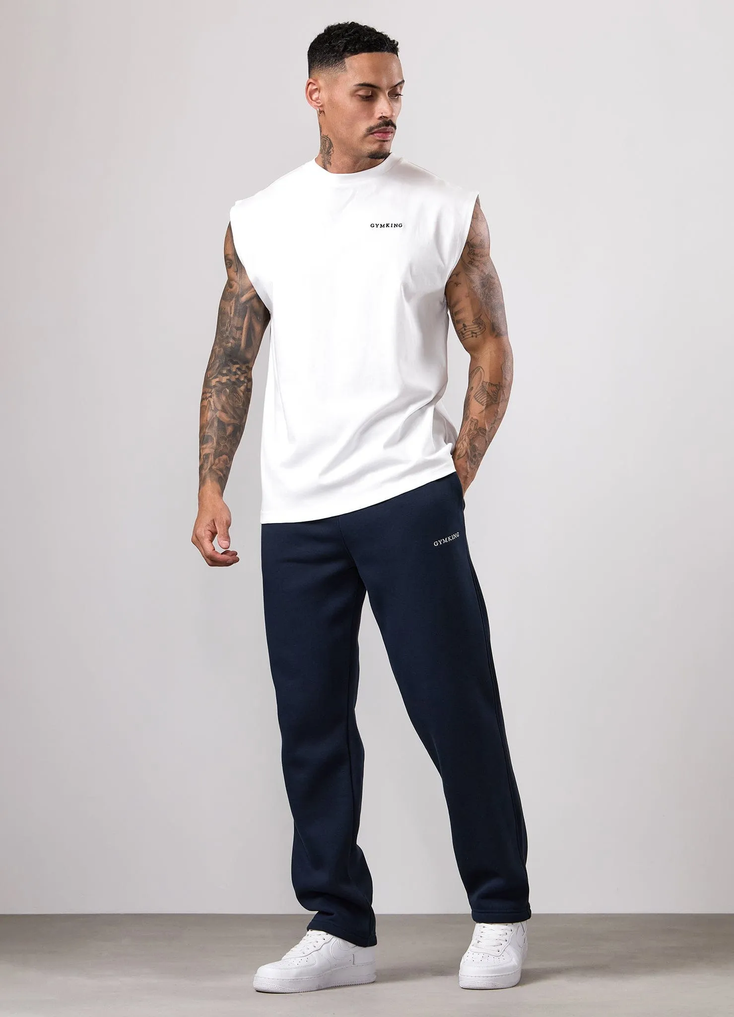 Gym King Fundamental Linear Jersey Tank - White sold by The Gym King product image thumbnail 5