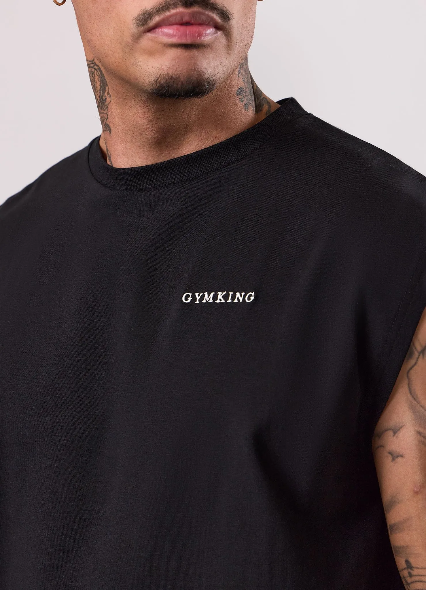 Gym King Fundamental Linear Jersey Tank - Black sold by The Gym King product image thumbnail 5