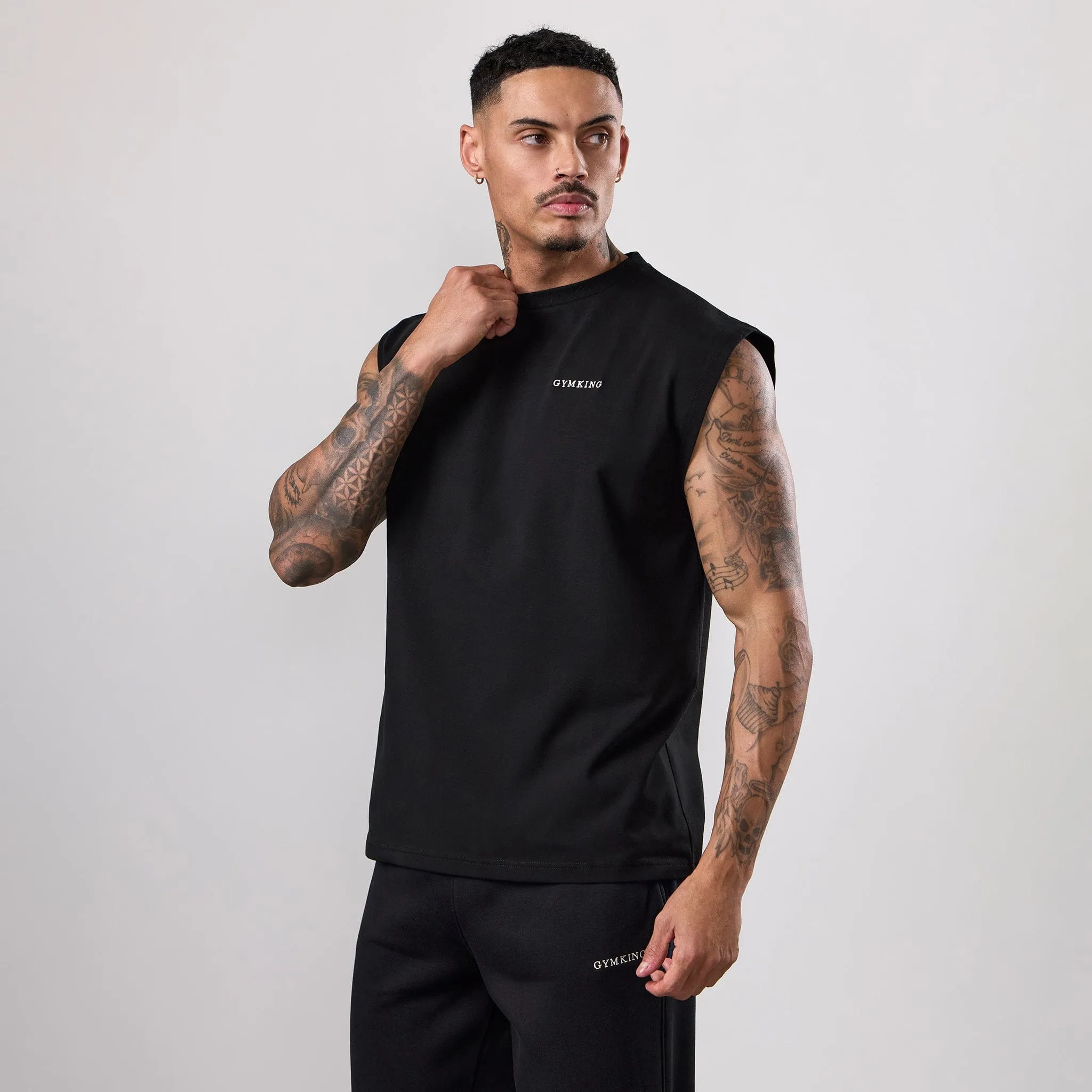 Gym King Fundamental Linear Jersey Tank - Black sold by The Gym King product image thumbnail 2