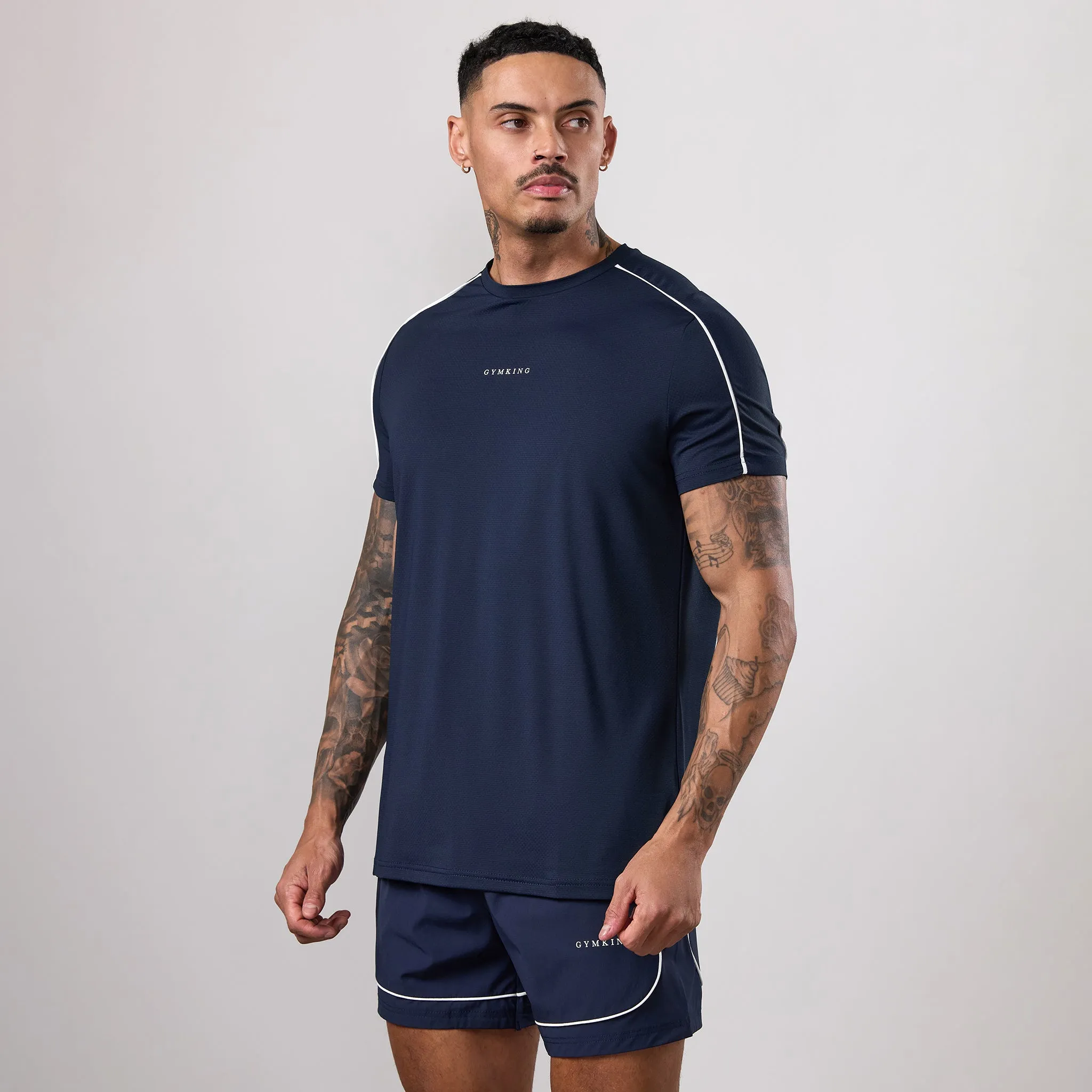 Gym King Core Piped Tee - Navy sold by The Gym King product image thumbnail 2