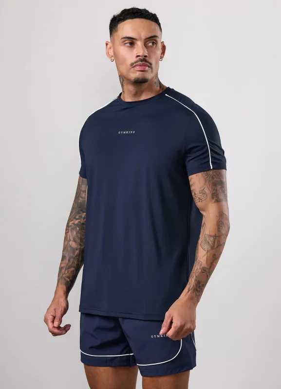 Gym King Core Piped Tee - Navy made by The Gym King