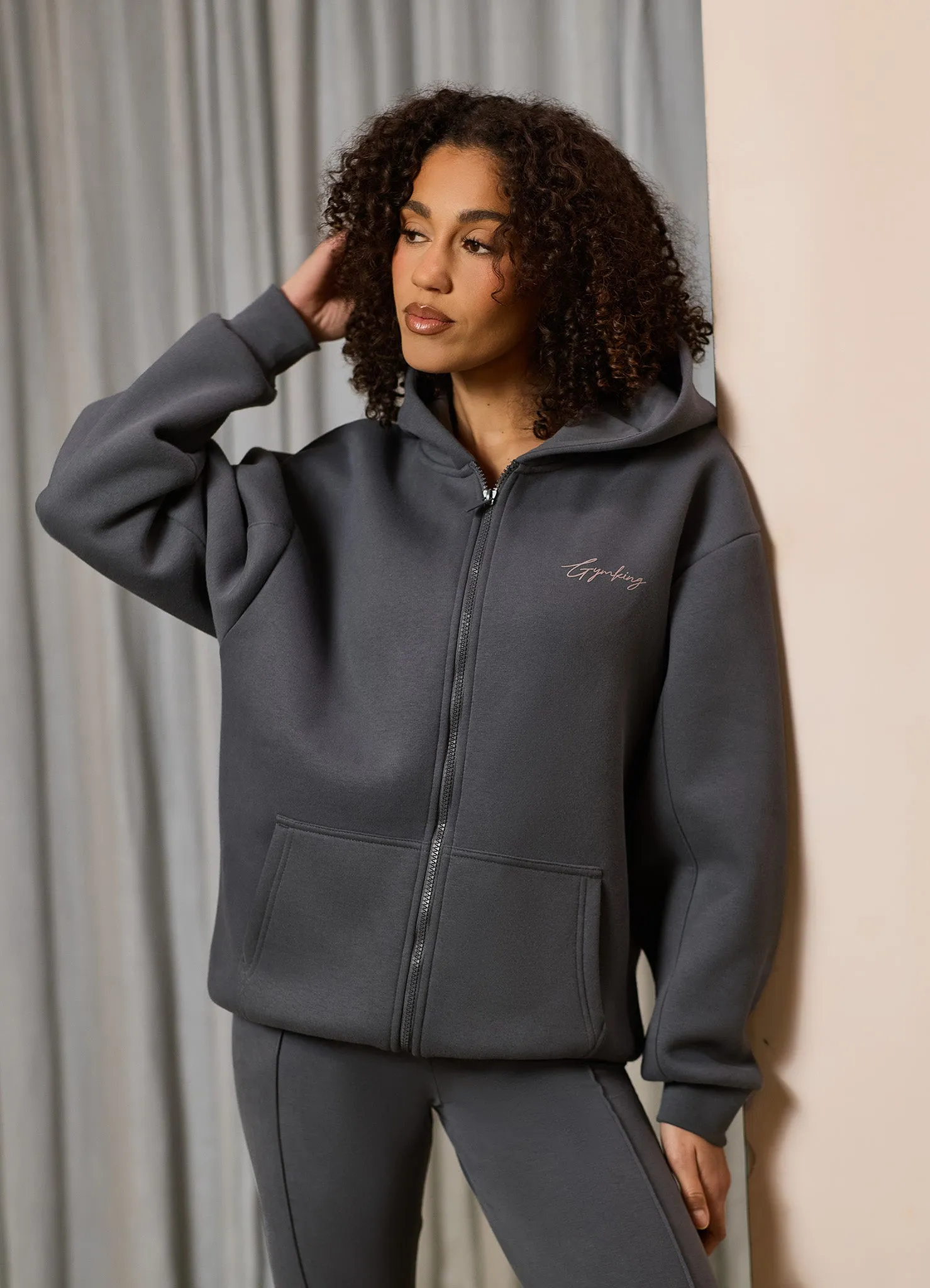 Gym King Poise Oversized Graphic Full Zip Hood - Storm Blue sold by The Gym King product image thumbnail 3