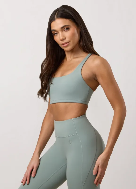 Gym King Peach Luxe Redefined Bra - Brushed Sage made by The Gym King