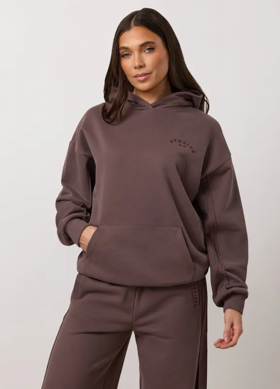 Gym King Replenish Peached Seam Hood - Deep Mocha sold by The Gym King
