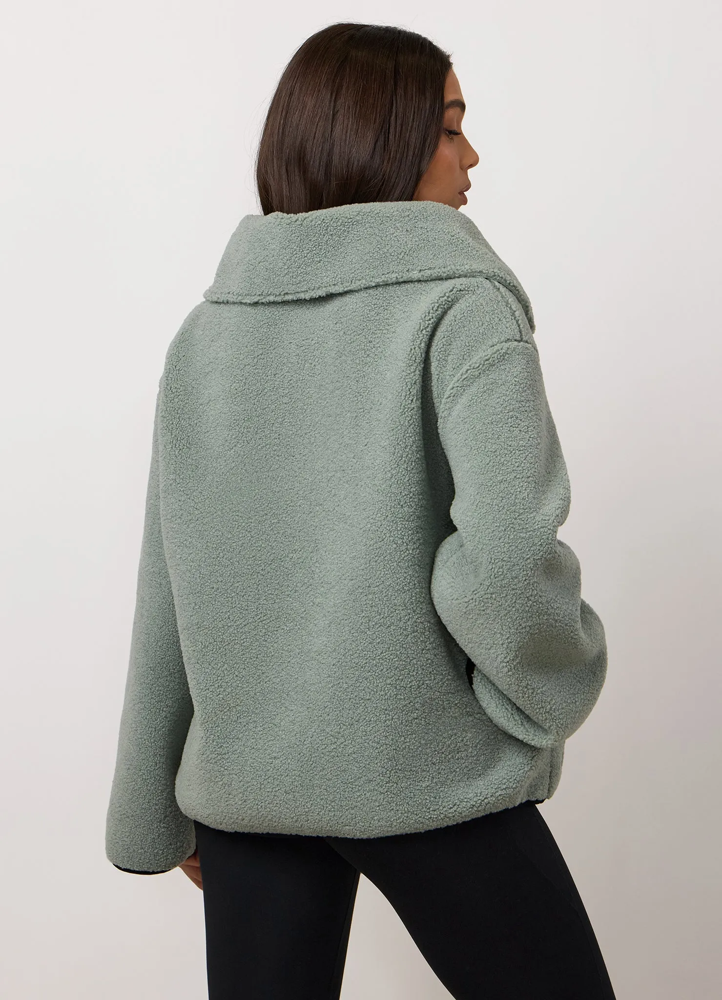 Gym King Replenish Borg Half Zip - Dusky Mint sold by The Gym King product image thumbnail 3