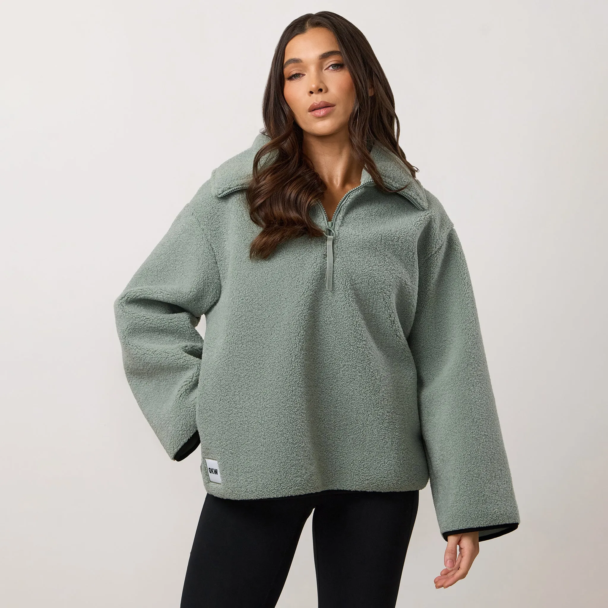 Gym King Replenish Borg Half Zip - Dusky Mint sold by The Gym King product image thumbnail 2