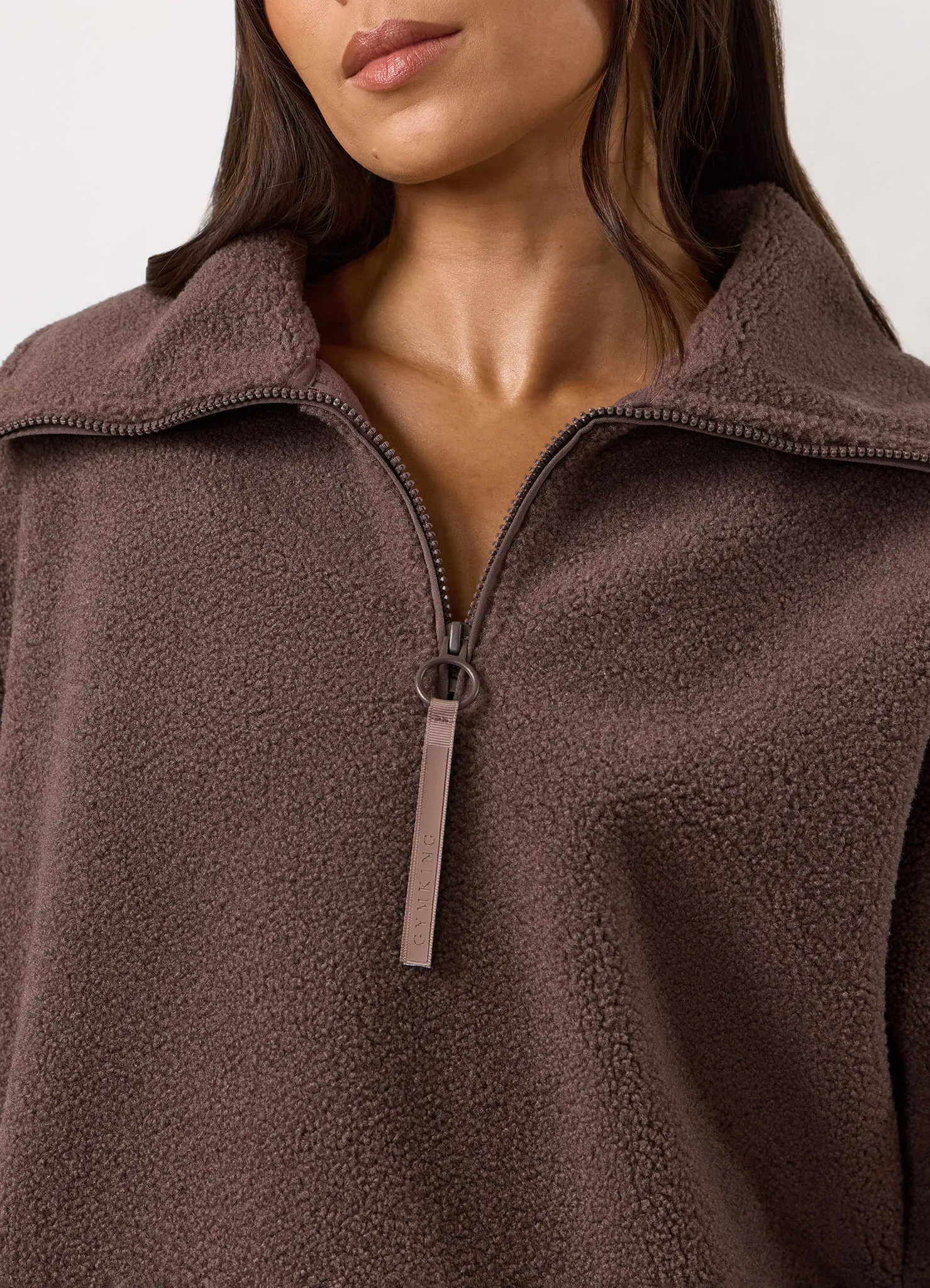 Gym King Replenish Borg Half Zip - Deep Mocha sold by The Gym King product image thumbnail 5