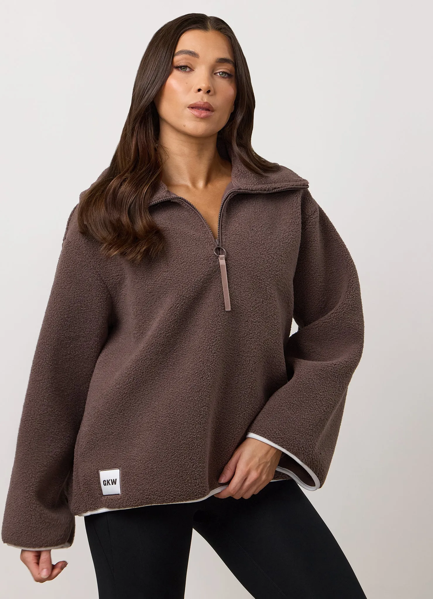 Gym King Replenish Borg Half Zip - Deep Mocha sold by The Gym King product image thumbnail 4