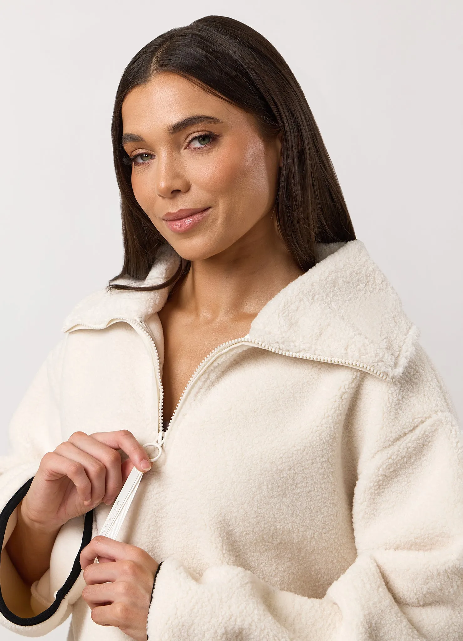 Gym King Replenish Borg Half Zip - Marshmallow sold by The Gym King product image thumbnail 4