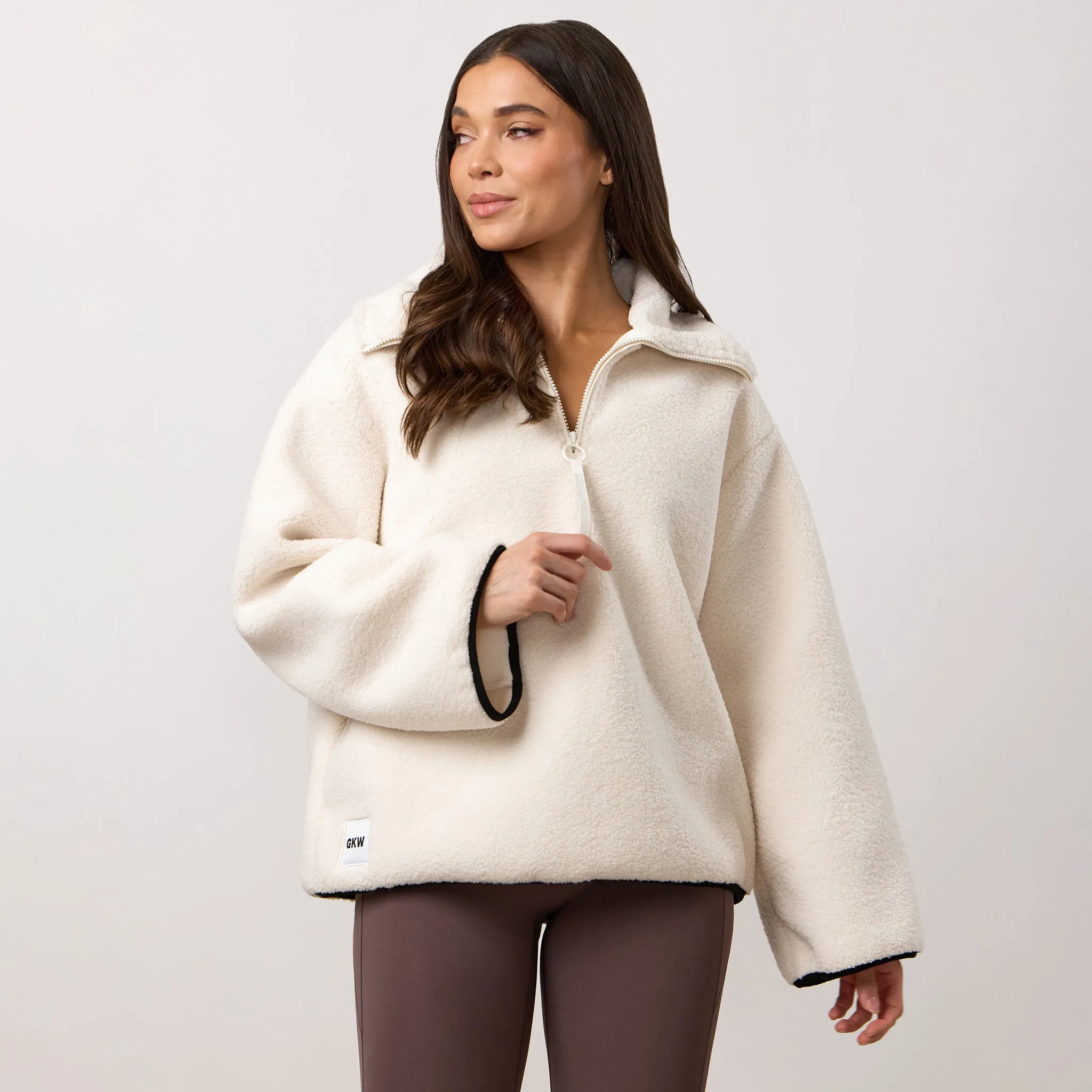 Gym King Replenish Borg Half Zip - Marshmallow sold by The Gym King product image thumbnail 2