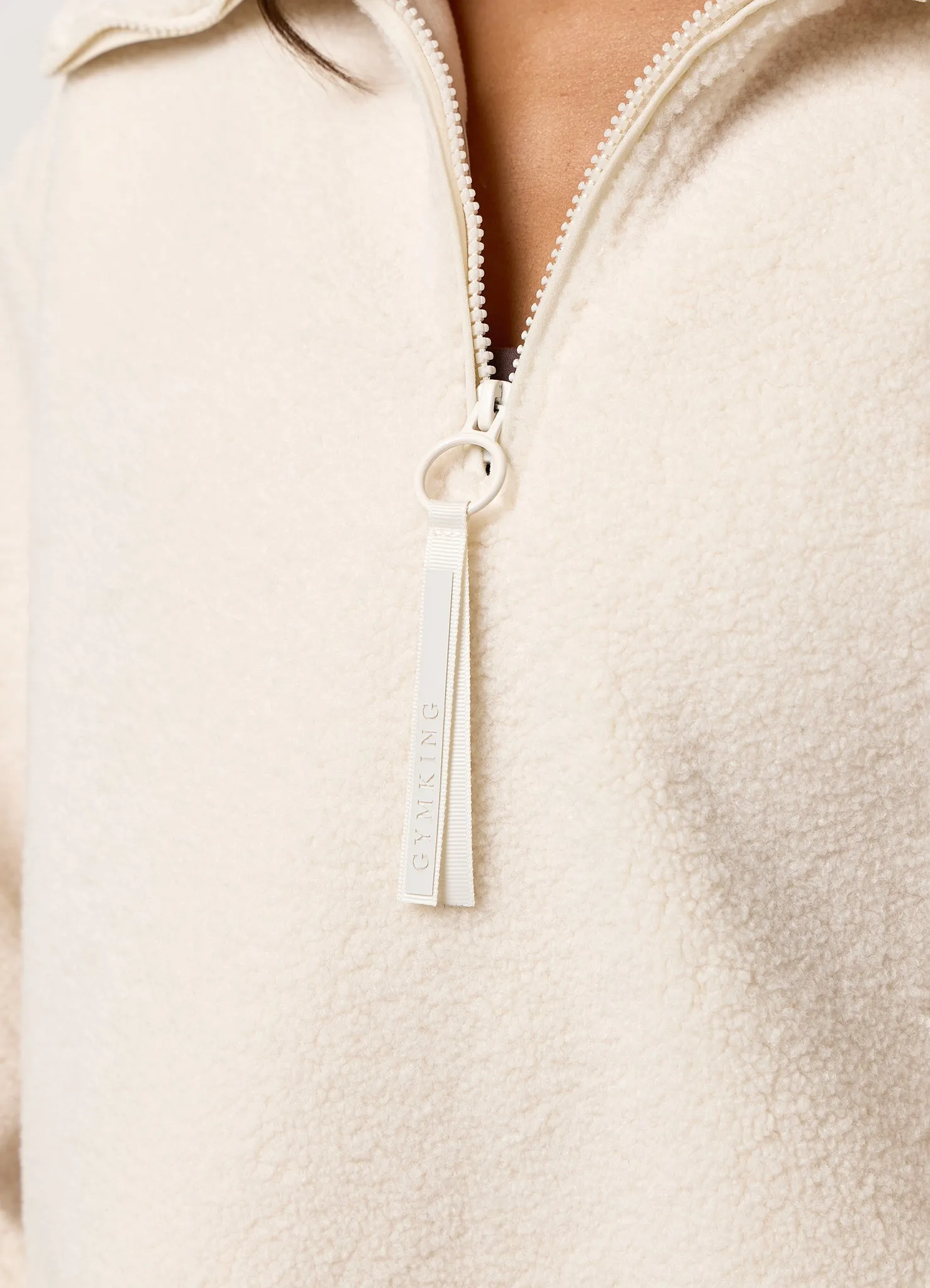 Gym King Replenish Borg Half Zip - Marshmallow sold by The Gym King product image thumbnail 5