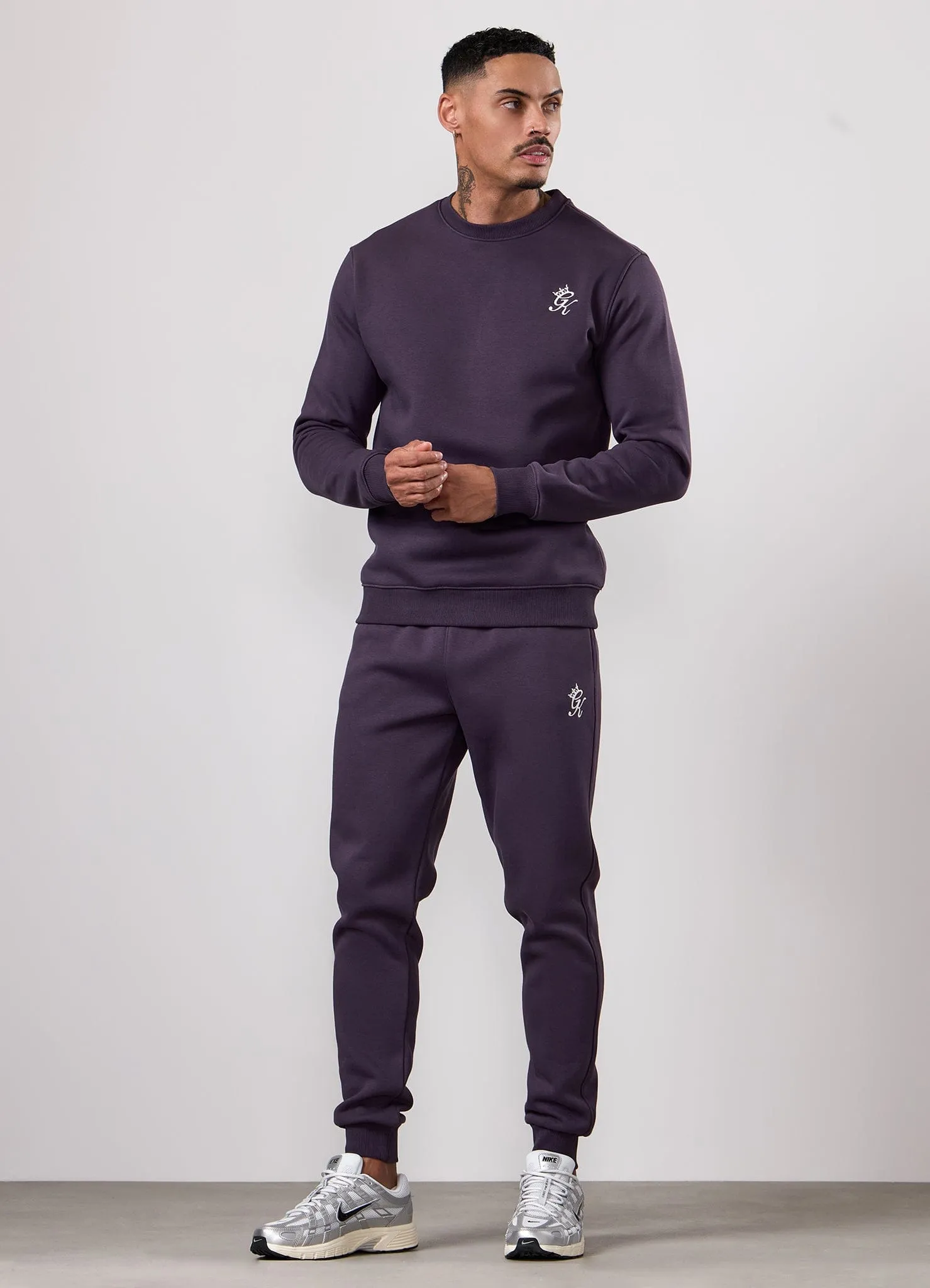 Gym King Fundamental Fleece Crew Tracksuit - Deep Purple sold by The Gym King