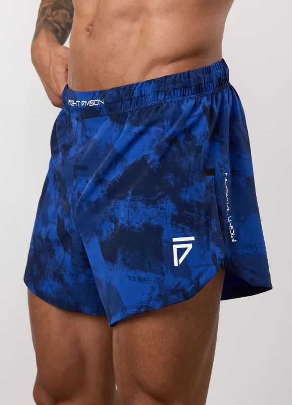 Gym King Fight Division Combat 5" Short - Blue Abstract Print made by The Gym King