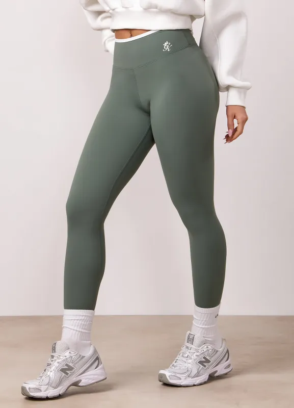 Gym King 365 High Waisted Contrast Legging - Fern made by The Gym King