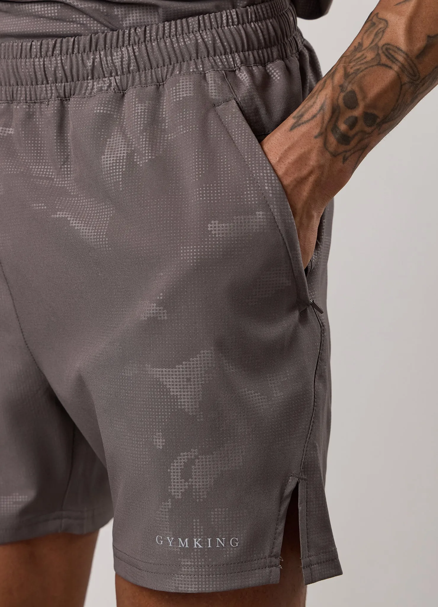 Gym King Debossed Camo Short - Rustic Taupe sold by The Gym King product image thumbnail 5