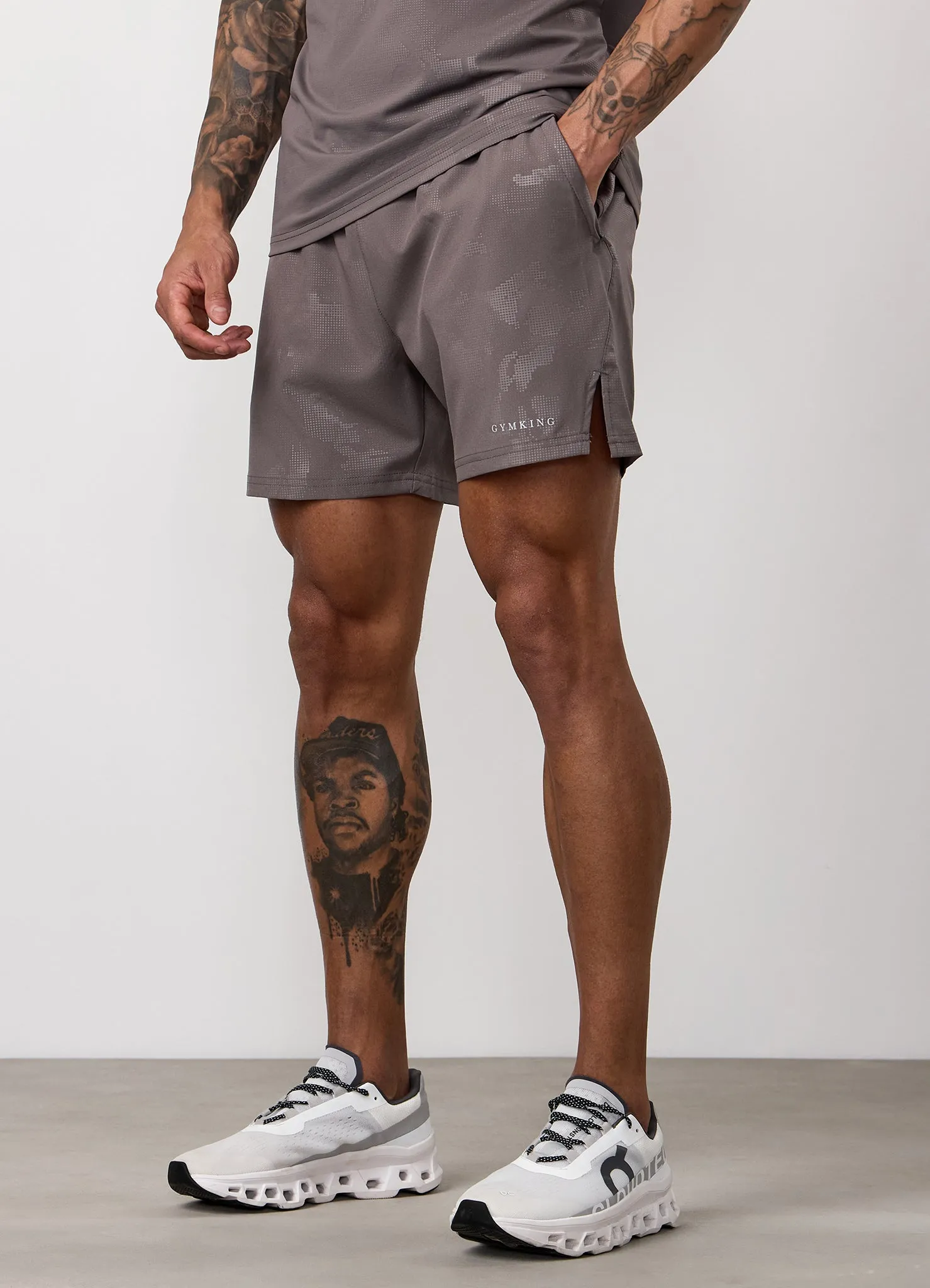 Gym King Debossed Camo Short - Rustic Taupe sold by The Gym King
