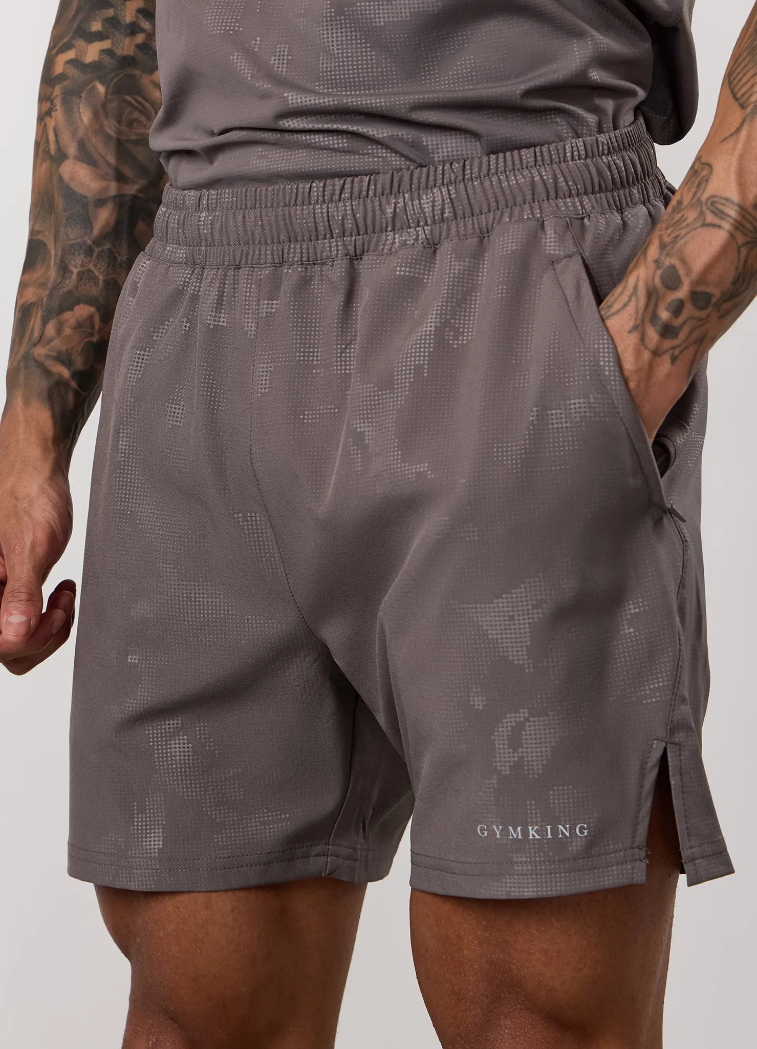 Gym King Debossed Camo Short - Rustic Taupe sold by The Gym King product image thumbnail 4